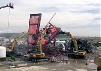 Operating Engineers Raze the Last Section of the Pilot Plant. The Facility was the Last of 10 Plants to be Removed from the Fernald Skyline.